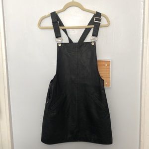 Handmade reworked leather jumper skirt